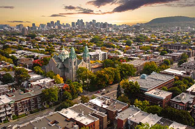 Vue aérienne de la ville de Montréal