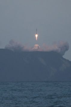 Rocket Lab's Electron rocket lifts off from its launch site in Mahia