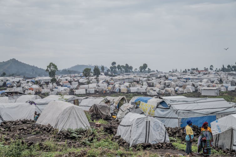 A camp for displaced people in the Democratic Republic of Congo.