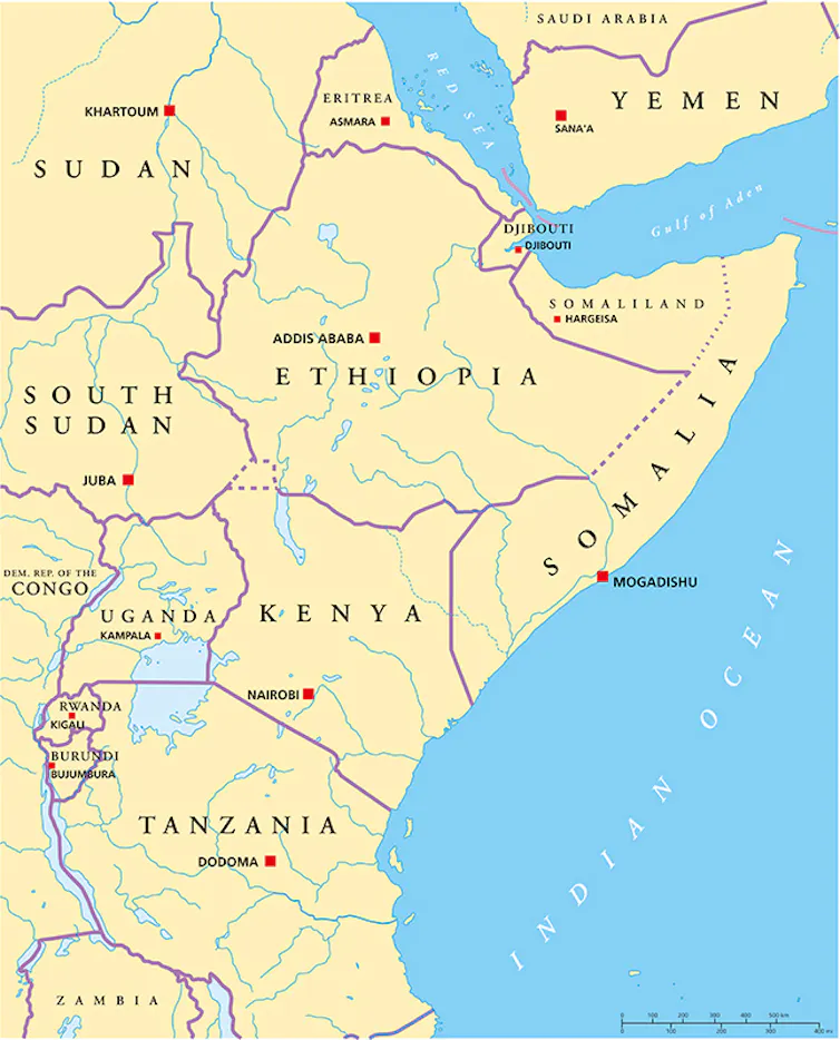 Carte de la Corne de l’Afrique