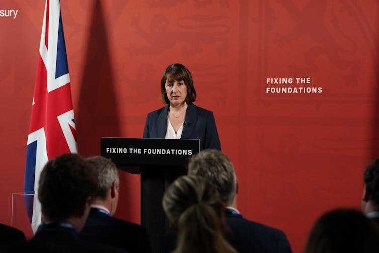 Rachel Reeves giving a speech