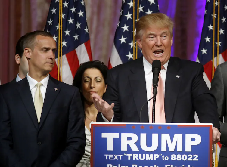 Donald Trump and Corey Lewandowski in 2016.