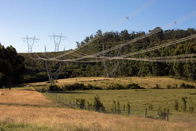 transmission lines australian countryside
