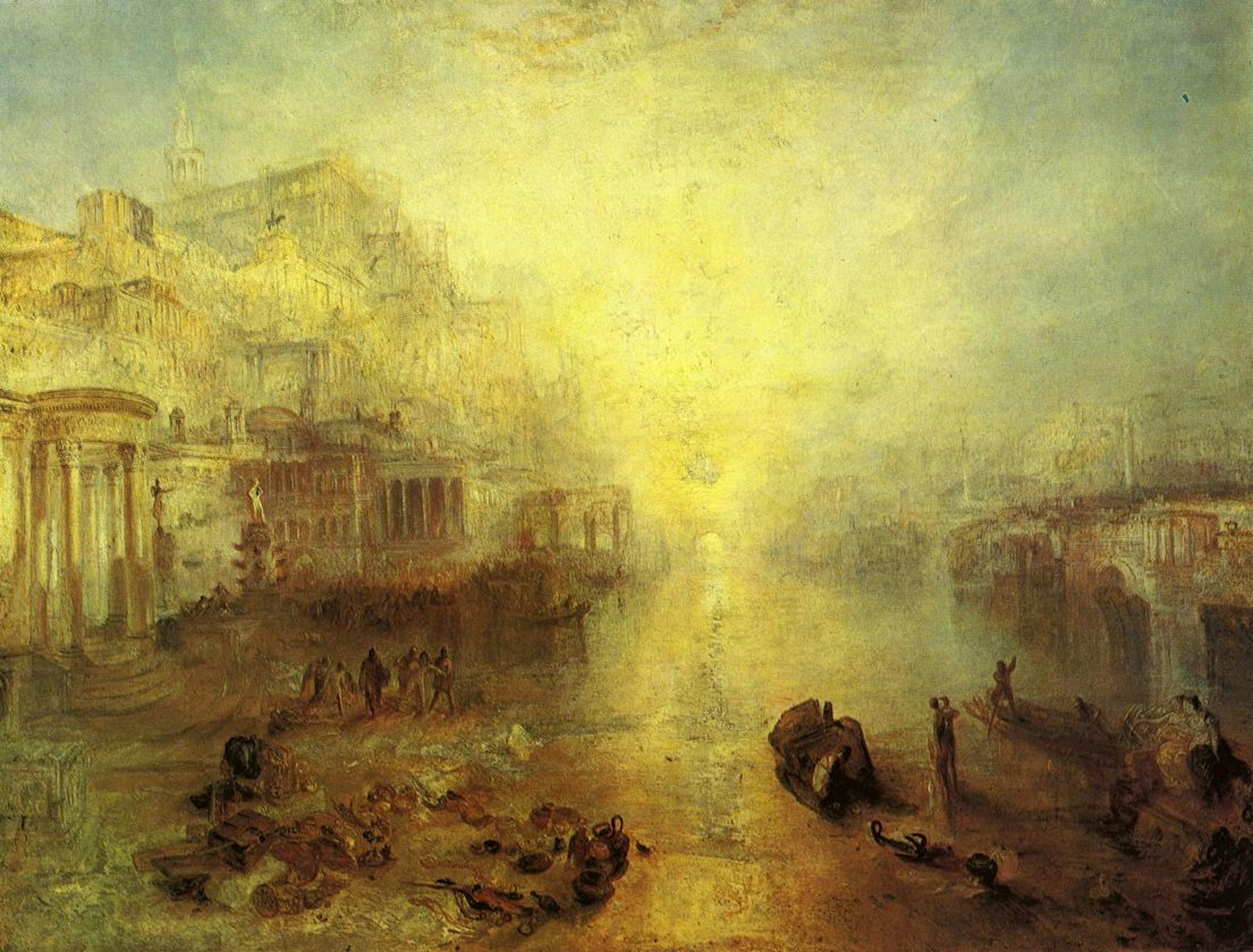 Ovide bani de Rome, huile sur toile, William Turner