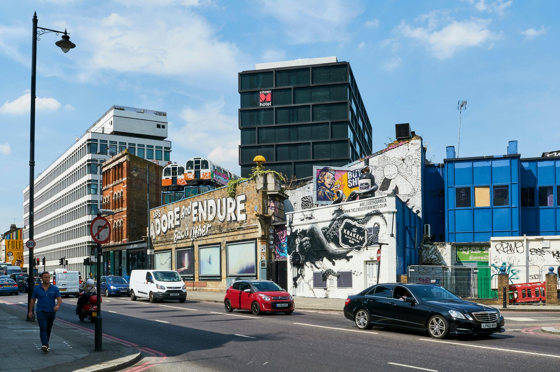 Uma cena urbana do leste de Londres.