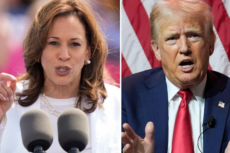 Kamala Harris (left) and Donald Trump