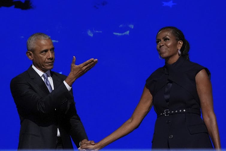 Michelle Obama, with husband Barack.