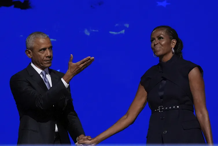 Michelle Obama, with husband Barack.