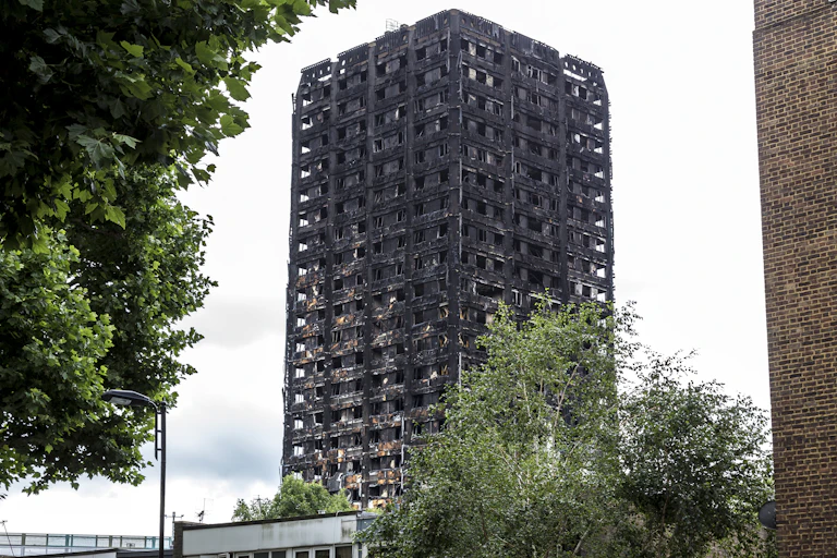 Grenfell Tower after the fire.