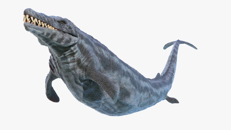 3D illustration of ancient marine animal with teeth