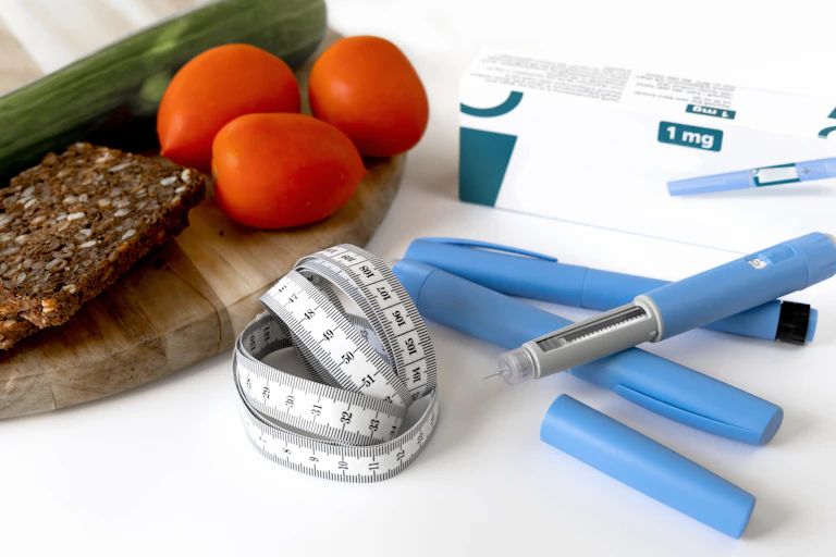 Healthy foods alongside Ozempic insulin