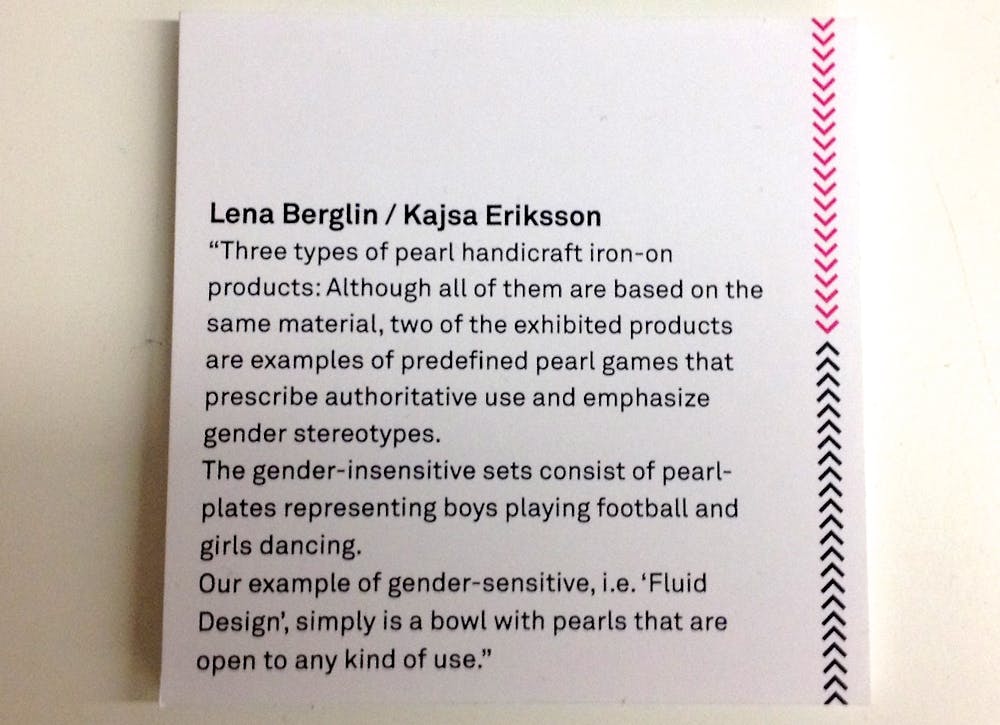 Un-gendering designs: the 2014 Gender Design Exhibition