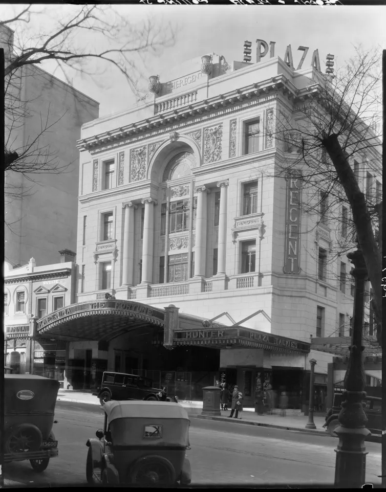 Black and white photograph of the building exterior.
