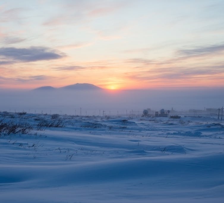 Arctic wasteland at twilight