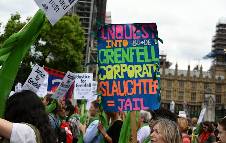 Protest with placards.