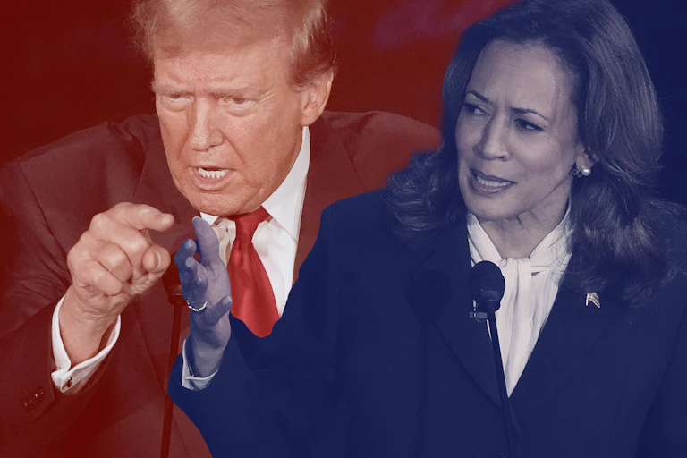 Donald Trump and Kamala Harris debating