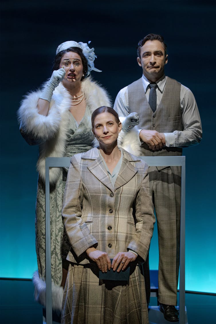 The cast on stage.