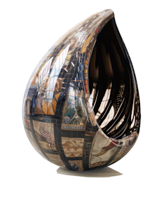 A sculpture of a cowrie shell.