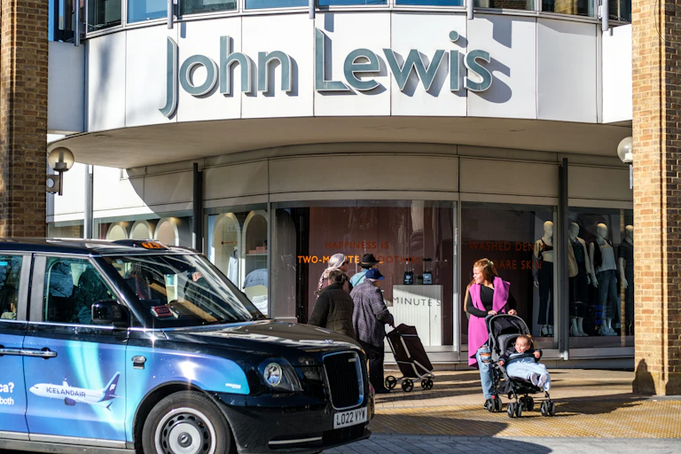 Shoppers outside John Lewis branch.