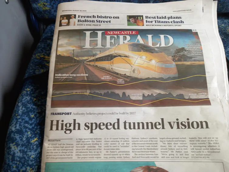 Front page of Newcastle Herald newspaper