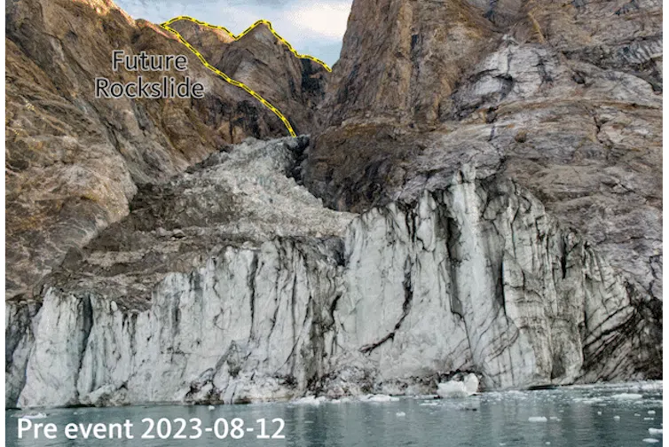 Gif showing landslide before and after