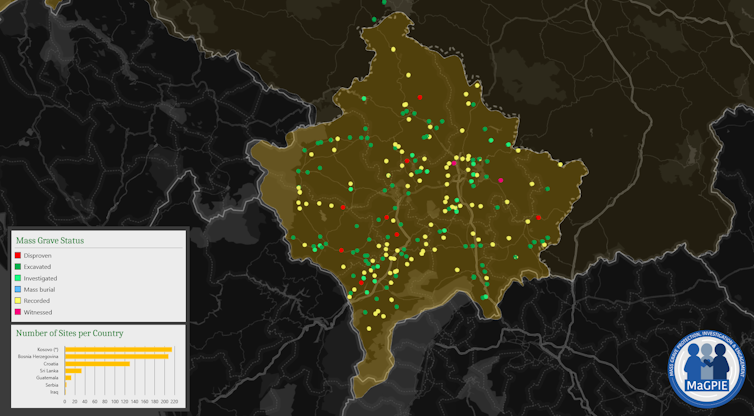 A digital map of Kosovo