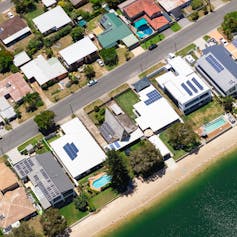 Suburban Australian homes seen from above
