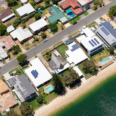 Suburban Australian homes seen from above
