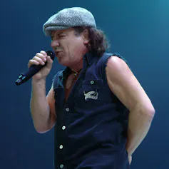 Brian Johnson singing.