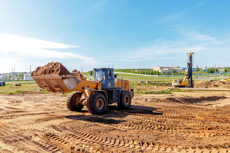 bulldozer dirt new suburb