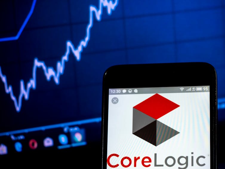 CoreLogic company logo displayed on a smart phone.