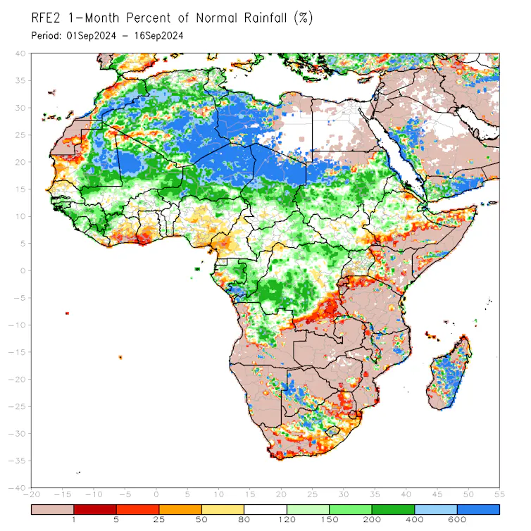 shaded map of Africa