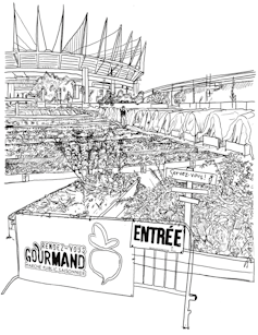 An urban garden encourages citizens to pick what they need