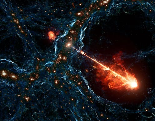 Astronomers just detected the biggest black hole jets ever seen – and named them Porphyrion