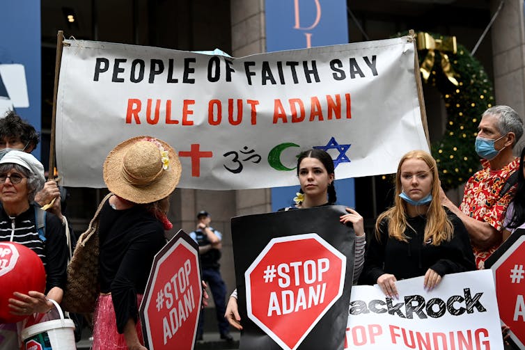 people protesting coal mine