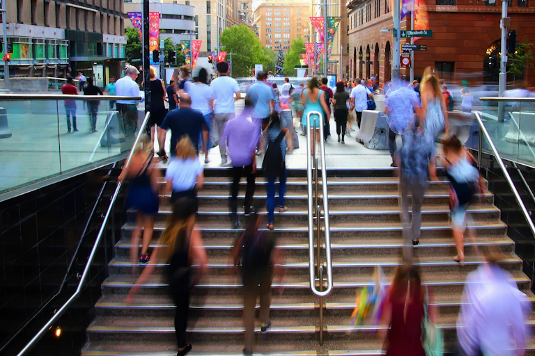People walking in Sydney;'s Martin Place
