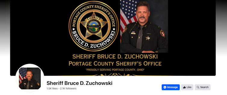 The header of Sheriff Bruce Zuchowski's Facebook page.