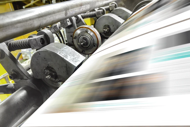 Printing machine in use.