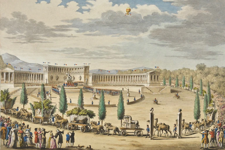 Cortège triomphal avec des plantes de l'expédition de Nicolas Baudin aux Antilles (1796-1798)