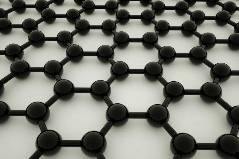 Model of the atomic arrangement of graphene