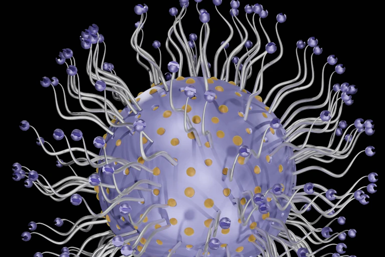 purple molecule with lots of tiny cilia