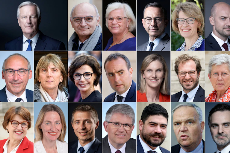 Portrait des ministres du gouvernement Barnier.