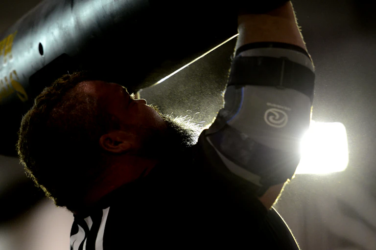 Eddie Hall competes in a competition in Melbourne.