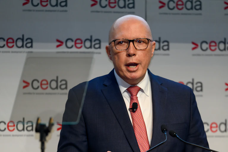 Federal Opposition Leader Peter Dutton speaks at a Commitee for the Economic Development of Australia (CEDA) lunch in Sydney, Monday, September 23, 2024