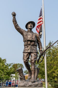 The American doughboy statue at Harrison, New York State