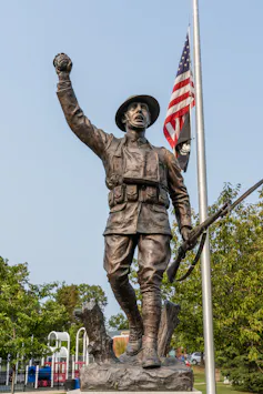 The American doughboy statue at Harrison, New York State