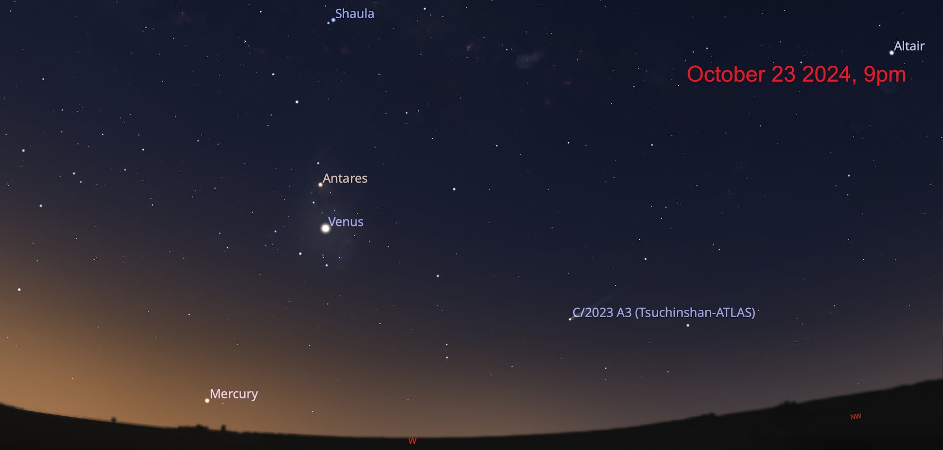 Christchurch Tsuchinshan-ATLAS October 23 position