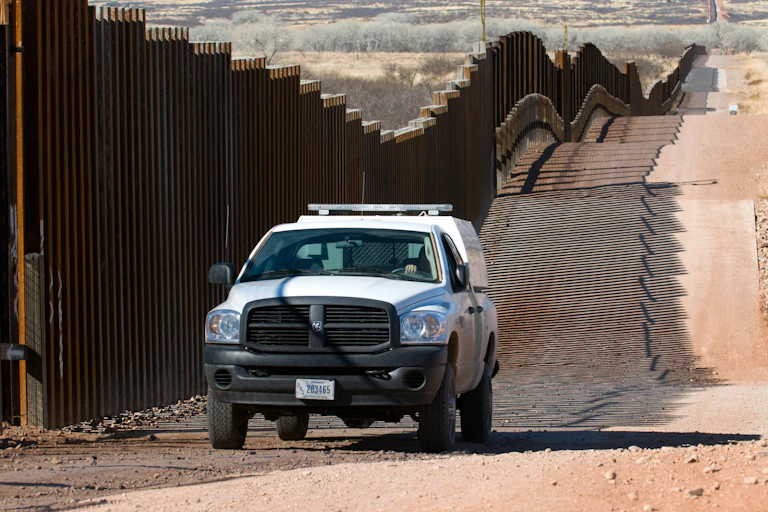 US border patrol at Mexican border.
