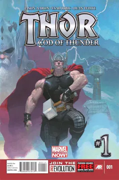 Portada del primer número de _Thor God of Thunder_.