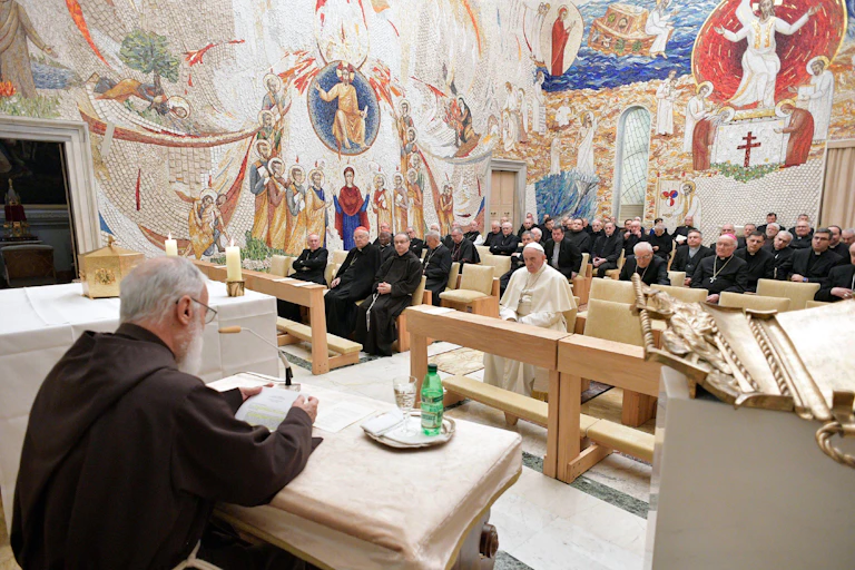 Cantalessa preaching to the Pope